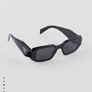 Prada Glossy Black Geometric Sunglasses